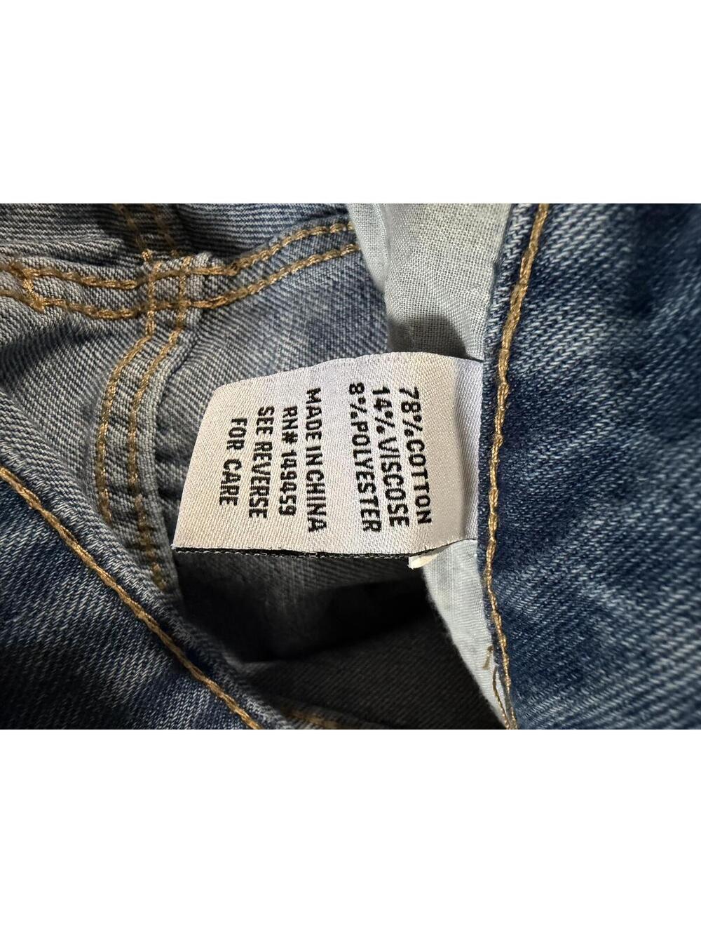 Ashley Mason Premium Women's Light Blue Wide Leg Flare Jeans with Embroidered Ch - Picture 3 of 7